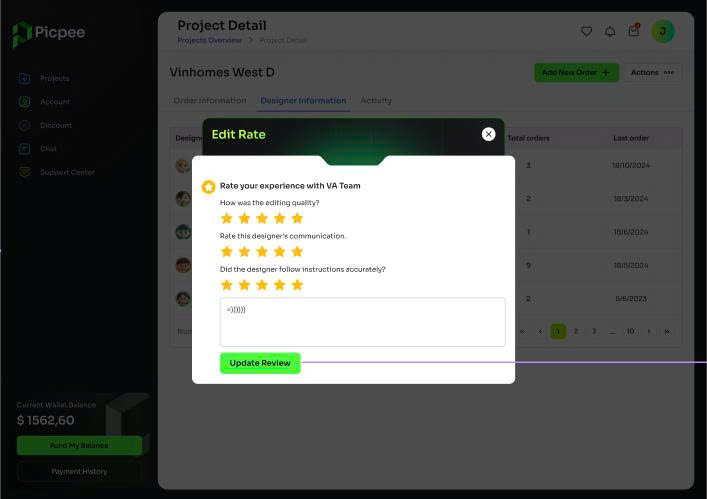 Review and rating interface