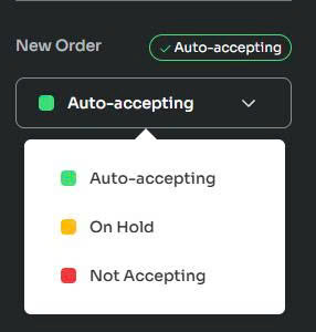 Enable orders toggle